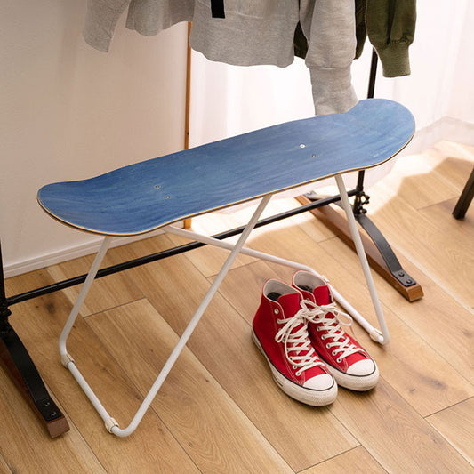 スツール チェア チェアー おしゃれ 椅子 イス いす 背もたれなし アームレス 肘なし 腰掛 ヴィンテージ スケボー スケートボード 黒 ブラック ナチュラル ブルー 青 完成品 高さ45cm(代引不可)