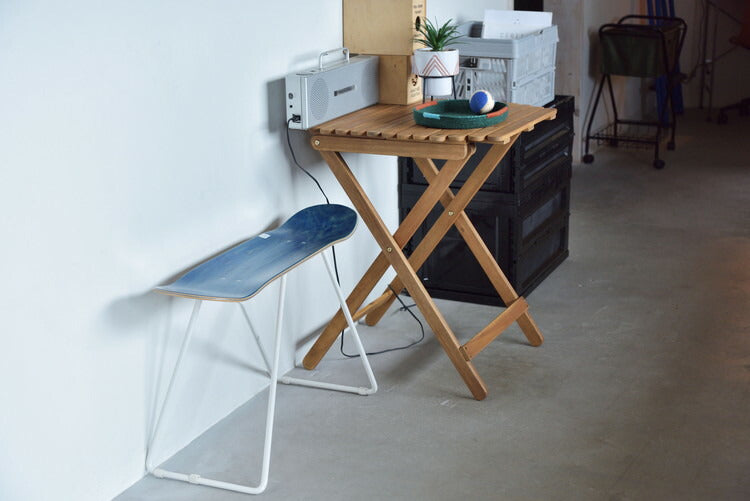 スツール チェア チェアー おしゃれ 椅子 イス いす 背もたれなし アームレス 肘なし 腰掛 ヴィンテージ スケボー スケートボード 黒 ブラック ナチュラル ブルー 青 完成品 高さ45cm(代引不可)