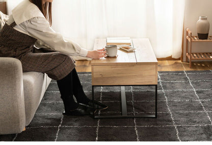 センターテーブル 幅90cm リビングテーブル 2WAY 収納 高さ調整 広々 ゆったり 一人暮らし リビング ソファ パソコン 作業 ブラウン ナチュラル(代引不可)