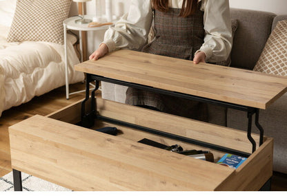 センターテーブル 幅90cm リビングテーブル 2WAY 収納 高さ調整 広々 ゆったり 一人暮らし リビング ソファ パソコン 作業 ブラウン ナチュラル(代引不可)