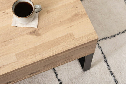 センターテーブル 幅90cm リビングテーブル 2WAY 収納 高さ調整 広々 ゆったり 一人暮らし リビング ソファ パソコン 作業 ブラウン ナチュラル(代引不可)