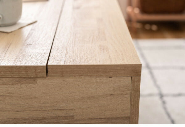 センターテーブル 幅90cm リビングテーブル 2WAY 収納 高さ調整 広々 ゆったり 一人暮らし リビング ソファ パソコン 作業 ブラウン ナチュラル(代引不可)