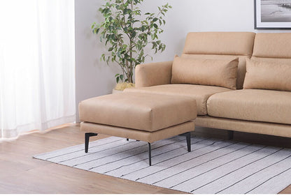 オットマン スツール ソファ ソファー チェア 足置き 1人掛け ポケットコイル 2way ロータイプ使用可 スチール脚 レザー風 高級感 おしゃれ ベージュ(代引不可)