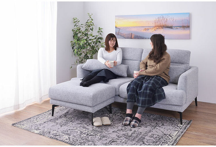 オットマン スツール ソファ ソファー チェア 足置き 1人掛け ポケットコイル 2way ロータイプ使用可 スチール脚 レザー風 高級感 おしゃれ ベージュ(代引不可)