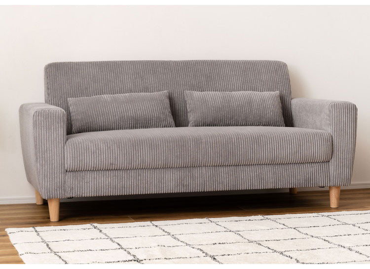 ソファ ソファ ソファー コーデュロイ 天然木 ナチュラル シンプル 幅160cm ワイド 大きめ 二人掛け 三人掛け 木製 北欧 新生活 おしゃれ グリーン グレー ライトグレー インテリア おしゃれ(代引不可)