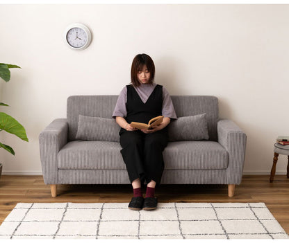 ソファ ソファ ソファー コーデュロイ 天然木 ナチュラル シンプル 幅160cm ワイド 大きめ 二人掛け 三人掛け 木製 北欧 新生活 おしゃれ グリーン グレー ライトグレー インテリア おしゃれ(代引不可)