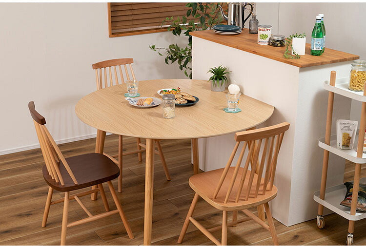 ダイニングテーブル テーブル 4人用 ラウンドテーブル 丸 ラウンド 変形 サークル 白 北欧 ナチュラル ホワイト 木製 天然木 幅120cm おしゃれ シンプル ダイニング 食卓机 壁付け(代引不可)