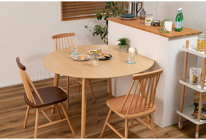 ダイニングテーブル テーブル 4人用 ラウンドテーブル 丸 ラウンド 変形 サークル 白 北欧 ナチュラル ホワイト 木製 天然木 幅120cm おしゃれ シンプル ダイニング 食卓机 壁付け(代引不可)