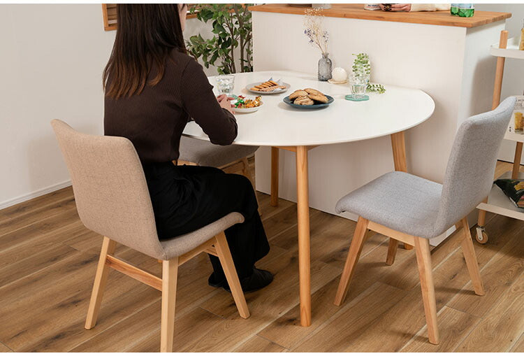 ダイニングテーブル テーブル 4人用 ラウンドテーブル 丸 ラウンド 変形 サークル 白 北欧 ナチュラル ホワイト 木製 天然木 幅120cm おしゃれ シンプル ダイニング 食卓机 壁付け(代引不可)