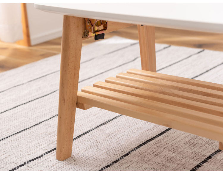 棚付フォールディングテーブル ローテーブル センターテーブル 幅90cm 折りたたみ式 折り畳み式 おしゃれ 北欧 収納 棚付き 木製 天然木 ウッド コンパクト 小さめ 小さい シンプル 韓国インテリア(代引不可)