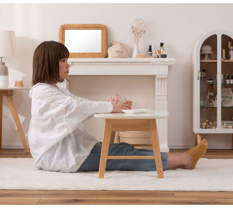 棚付フォールディングテーブル ローテーブル センターテーブル 幅90cm 折りたたみ式 折り畳み式 おしゃれ 北欧 収納 棚付き 木製 天然木 ウッド コンパクト 小さめ 小さい シンプル 韓国インテリア(代引不可)