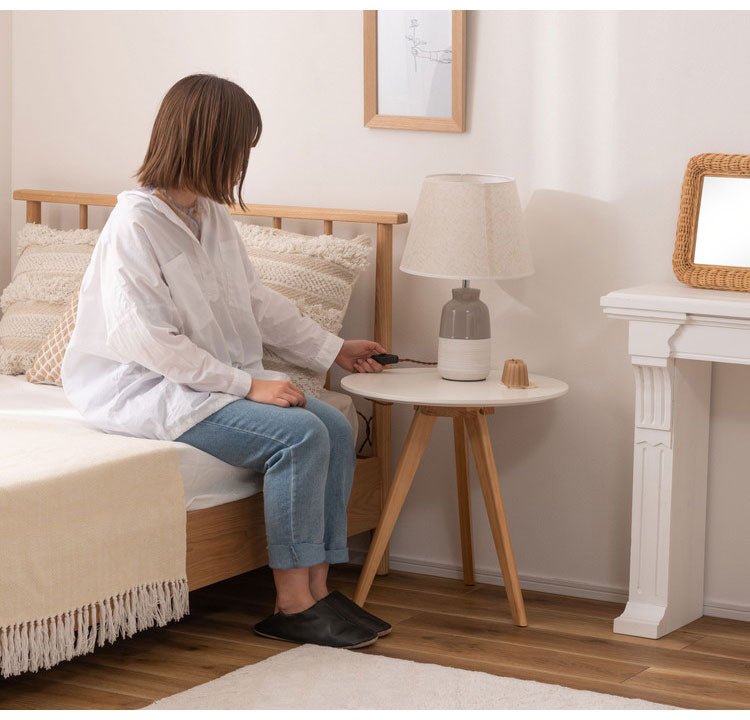 ラウンドサイドテーブル サイドテーブル おしゃれ 丸型 丸い 円形 木製 天然木 ウッド コンパクト ミニ 小さい 小さめ ベッド ソファ シンプル 韓国インテリア ホワイト ナチュラル おしゃれ(代引不可)