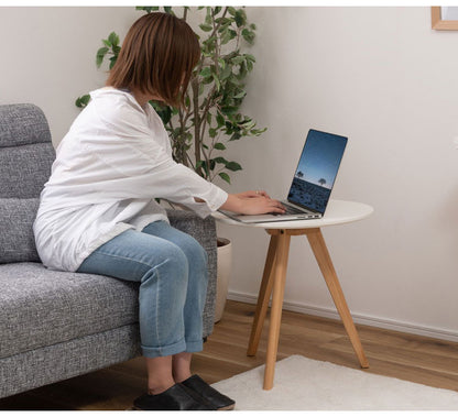 ラウンドサイドテーブル サイドテーブル おしゃれ 丸型 丸い 円形 木製 天然木 ウッド コンパクト ミニ 小さい 小さめ ベッド ソファ シンプル 韓国インテリア ホワイト ナチュラル おしゃれ(代引不可)