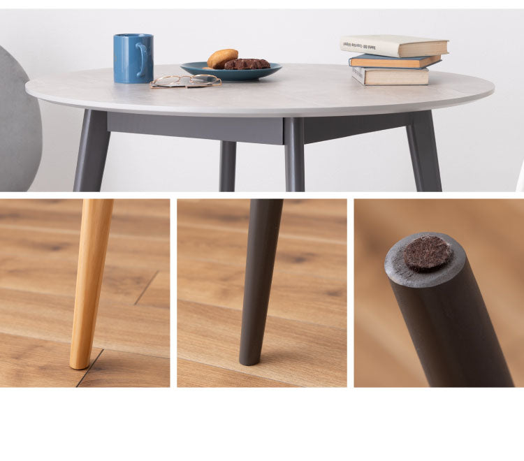 大理石 ラウンドテーブル 幅90cm 円形 ダイニングテーブル 天然木 丸テーブル カフェ風 木製 コンパクト 一人暮らし リビング 北欧 おしゃれ 食卓 ワンルーム ラウンド(代引不可)