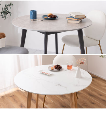 大理石 ラウンドテーブル 幅90cm 円形 ダイニングテーブル 天然木 丸テーブル カフェ風 木製 コンパクト 一人暮らし リビング 北欧 おしゃれ 食卓 ワンルーム ラウンド(代引不可)