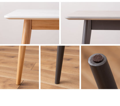 大理石 スクエアテーブル 幅80cm 正方形 ダイニングテーブル 天然木 四角テーブル カフェ風 木製 コンパクト 一人暮らし リビング 北欧 おしゃれ 食卓 ワンルーム 四角 スクエア(代引不可)