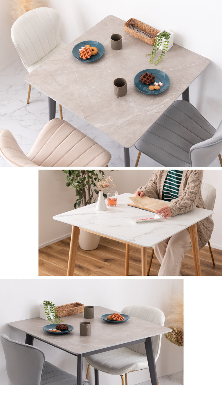 大理石 スクエアテーブル 幅80cm 正方形 ダイニングテーブル 天然木 四角テーブル カフェ風 木製 コンパクト 一人暮らし リビング 北欧 おしゃれ 食卓 ワンルーム 四角 スクエア(代引不可)