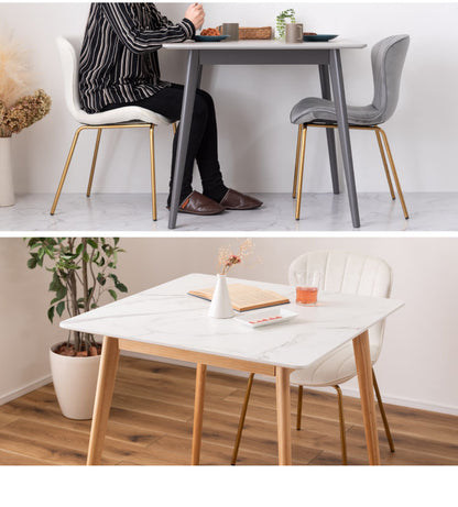 大理石 スクエアテーブル 幅80cm 正方形 ダイニングテーブル 天然木 四角テーブル カフェ風 木製 コンパクト 一人暮らし リビング 北欧 おしゃれ 食卓 ワンルーム 四角 スクエア(代引不可)