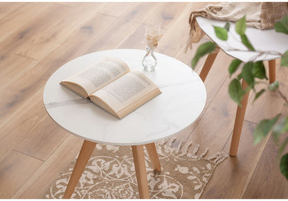 サイドテーブル 直径50cm 50×50 丸テーブル 大理石調 大理石 韓国インテリア シンプル おしゃれ スタイリッシュ テーブル ラウンドテーブル 机 つくえ 韓国 北欧 ストーン かわいい コンパクト(代引不可)