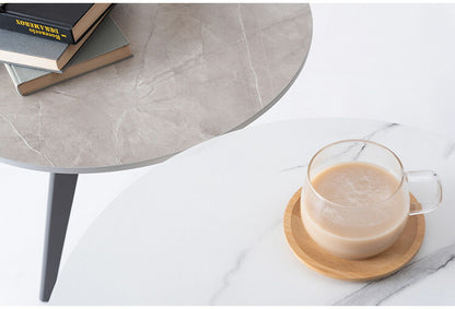 サイドテーブル 直径50cm 50×50 丸テーブル 大理石調 大理石 韓国インテリア シンプル おしゃれ スタイリッシュ テーブル ラウンドテーブル 机 つくえ 韓国 北欧 ストーン かわいい コンパクト(代引不可)