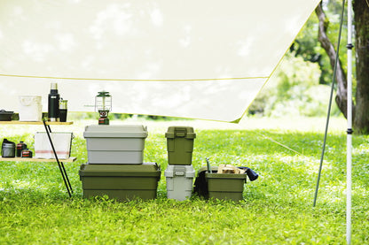 アウトドア キャンプ 収納ボックス 収納ケース 容量20リットル 箱 アウトドア 衣類収納 おもちゃ箱 フタ付き 座れる スツール プラスチック シンプル ミリタリー おしゃれ(代引不可)