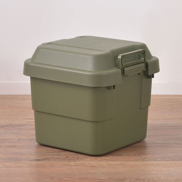 収納ボックス 収納ケース 容量30リットル 箱 アウトドア 衣類収納 おもちゃ箱 フタ付き 座れる スツール プラスチック シンプル ミリタリー おしゃれ(代引不可)