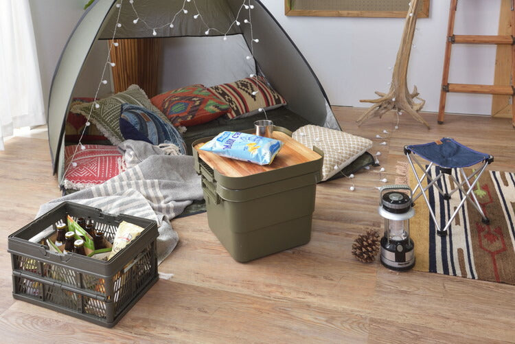 収納ボックス 収納ケース 容量30リットル 箱 アウトドア 衣類収納 おもちゃ箱 フタ付き 座れる スツール プラスチック シンプル ミリタリー おしゃれ(代引不可)