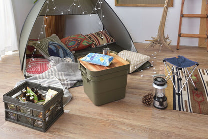 収納ボックス 収納ケース 容量30リットル 箱 アウトドア 衣類収納 おもちゃ箱 フタ付き 座れる スツール プラスチック シンプル ミリタリー おしゃれ(代引不可)