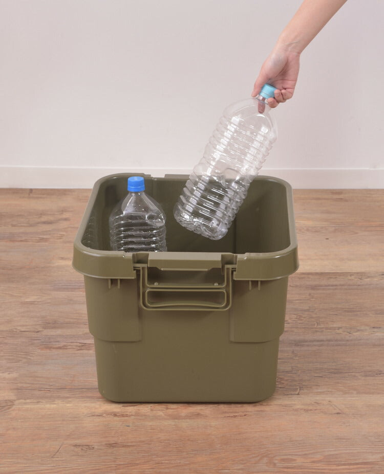 収納ボックス 収納ケース 容量30リットル 箱 アウトドア 衣類収納 おもちゃ箱 フタ付き 座れる スツール プラスチック シンプル ミリタリー おしゃれ(代引不可)