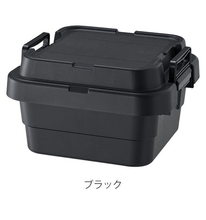 トランクカーゴ スタッキング 18L 収納 ロータイプ アウトドア キャンプ バーベキュー カーキ ブラック グレー 座れる 簡易椅子 ベルトガイド フタ 積み重ね(代引不可)