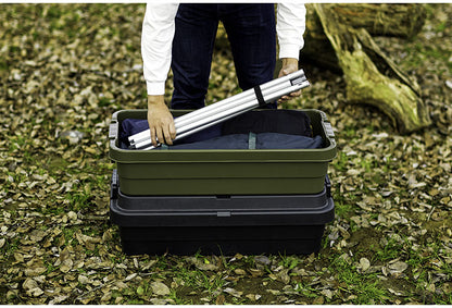 トランクカーゴ スタッキング 70L 収納 ロータイプ アウトドア キャンプ バーベキュー カーキ ブラック グレー 座れる 簡易椅子 ベルトガイド フタ 積み重ね(代引不可)