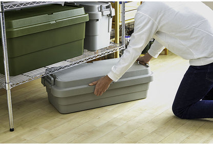 トランクカーゴ スタッキング 70L 収納 ロータイプ アウトドア キャンプ バーベキュー カーキ ブラック グレー 座れる 簡易椅子 ベルトガイド フタ 積み重ね(代引不可)