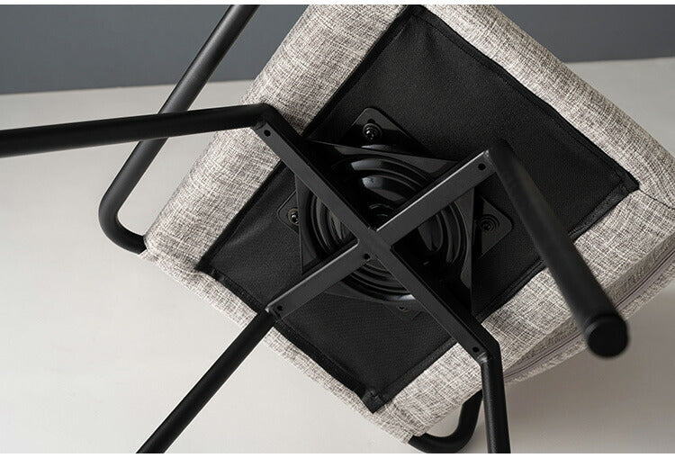 ダイニングチェア 回転式 スチール グレー ファブリック おしゃれ 回転 回る チェアー チェア イス 椅子 高級感 ダイニング リビング インダストリアル シンプル モダン シック 無地(代引不可)