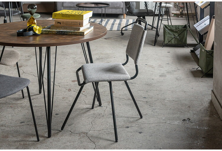 ダイニングチェア 回転式 スチール グレー ファブリック おしゃれ 回転 回る チェアー チェア イス 椅子 高級感 ダイニング リビング インダストリアル シンプル モダン シック 無地(代引不可)