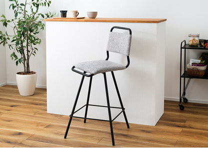 ハイチェア カウンターチェア グレー ファブリック おしゃれ 回転 回る バーチェア チェアー チェア イス 椅子 高級感 ダイニング リビング インダストリアル シンプル モダン シック 無地(代引不可)