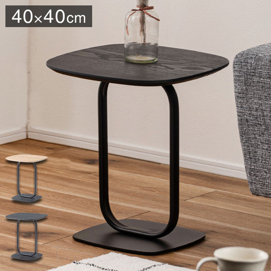 サイドテーブル TEC-84 東谷 サイドテーブル テーブル 机 ナイトテーブル スリム おしゃれ モダン ベッドサイドテーブル ブラックスチール スチール ディスプレイ シンプル 高級感 黒(代引不可)