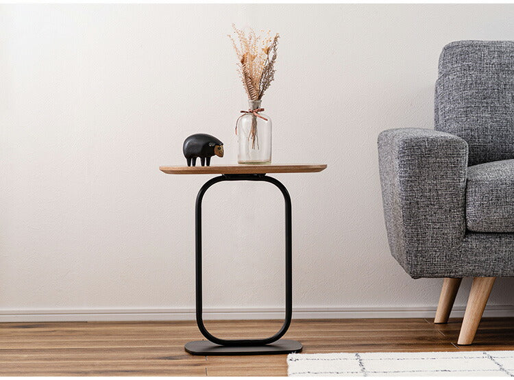 サイドテーブル TEC-84 東谷 サイドテーブル テーブル 机 ナイトテーブル スリム おしゃれ モダン ベッドサイドテーブル ブラックスチール スチール ディスプレイ シンプル 高級感 黒(代引不可)