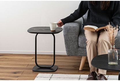 サイドテーブル TEC-84 東谷 サイドテーブル テーブル 机 ナイトテーブル スリム おしゃれ モダン ベッドサイドテーブル ブラックスチール スチール ディスプレイ シンプル 高級感 黒(代引不可)