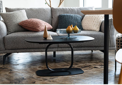 リビングテーブル TEC-85 東谷 リビングテーブル センターテーブル 机 スリム おしゃれ モダン ベッドサイドテーブル ブラックスチール スチール コーヒーテーブル シンプル 高級感 黒(代引不可)