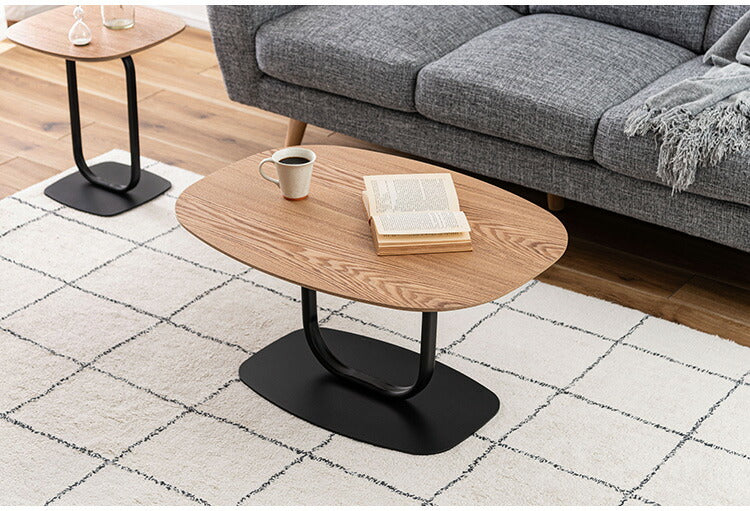 リビングテーブル TEC-85 東谷 リビングテーブル センターテーブル 机 スリム おしゃれ モダン ベッドサイドテーブル ブラックスチール スチール コーヒーテーブル シンプル 高級感 黒(代引不可)