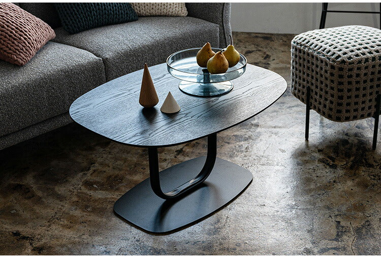 リビングテーブル TEC-85 東谷 リビングテーブル センターテーブル 机 スリム おしゃれ モダン ベッドサイドテーブル ブラックスチール スチール コーヒーテーブル シンプル 高級感 黒(代引不可)