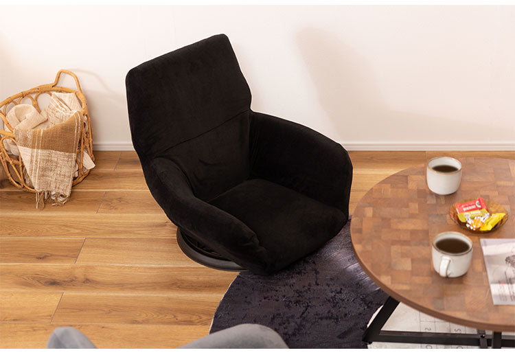 座椅子 リクライニングチェア 回転式 完成品 フロアチェア 折りたたみチェア 背もたれ 1人掛け 一人暮らし リビングチェア 肘掛け 安定感 アームレスト(代引不可)