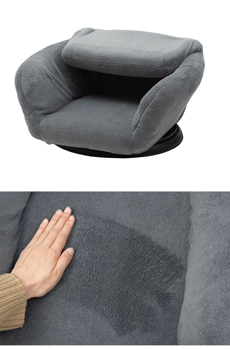 座椅子 リクライニングチェア 回転式 完成品 フロアチェア 折りたたみチェア 背もたれ 1人掛け 一人暮らし リビングチェア 肘掛け 安定感 アームレスト(代引不可)