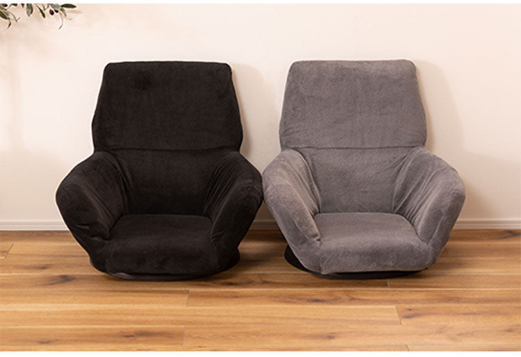 座椅子 リクライニングチェア 回転式 完成品 フロアチェア 折りたたみチェア 背もたれ 1人掛け 一人暮らし リビングチェア 肘掛け 安定感 アームレスト(代引不可)