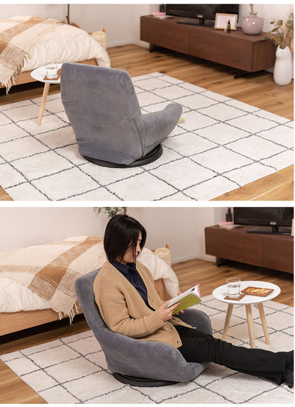 座椅子 リクライニングチェア 回転式 完成品 フロアチェア 折りたたみチェア 背もたれ 1人掛け 一人暮らし リビングチェア 肘掛け 安定感 アームレスト(代引不可)