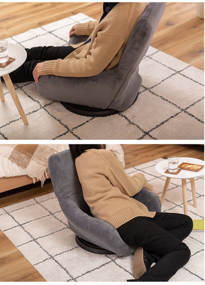 座椅子 リクライニングチェア 回転式 完成品 フロアチェア 折りたたみチェア 背もたれ 1人掛け 一人暮らし リビングチェア 肘掛け 安定感 アームレスト(代引不可)