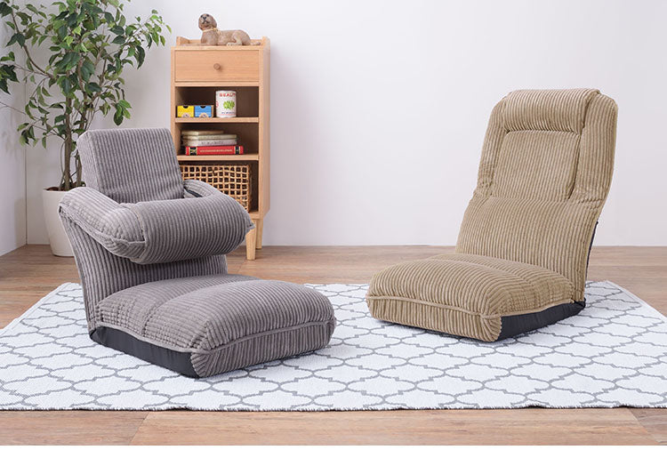 座椅子 座いす 椅子 ローチェア フロアチェア ハイバック リクライニング 42段階リクライニング 頭部リクライニング 4WAY コーデュロイ かわいい おしゃれ 1人暮らし 背もたれ付き(代引不可)
