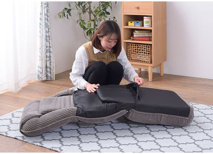 座椅子 座いす 椅子 ローチェア フロアチェア ハイバック リクライニング 42段階リクライニング 頭部リクライニング 4WAY コーデュロイ かわいい おしゃれ 1人暮らし 背もたれ付き(代引不可)