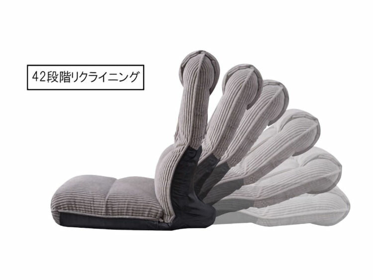 座椅子 座いす 椅子 ローチェア フロアチェア ハイバック リクライニング 42段階リクライニング 頭部リクライニング 4WAY コーデュロイ かわいい おしゃれ 1人暮らし 背もたれ付き(代引不可)