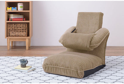 座椅子 座いす 椅子 ローチェア フロアチェア ハイバック リクライニング 42段階リクライニング 頭部リクライニング 4WAY コーデュロイ かわいい おしゃれ 1人暮らし 背もたれ付き(代引不可)